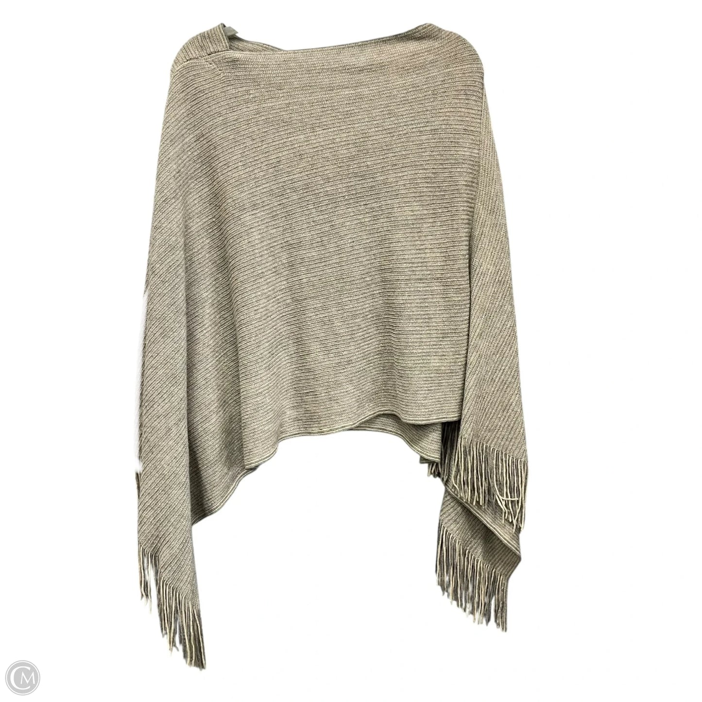 Poncho By Steve Madden In Cream & Grey, Size: Osfm