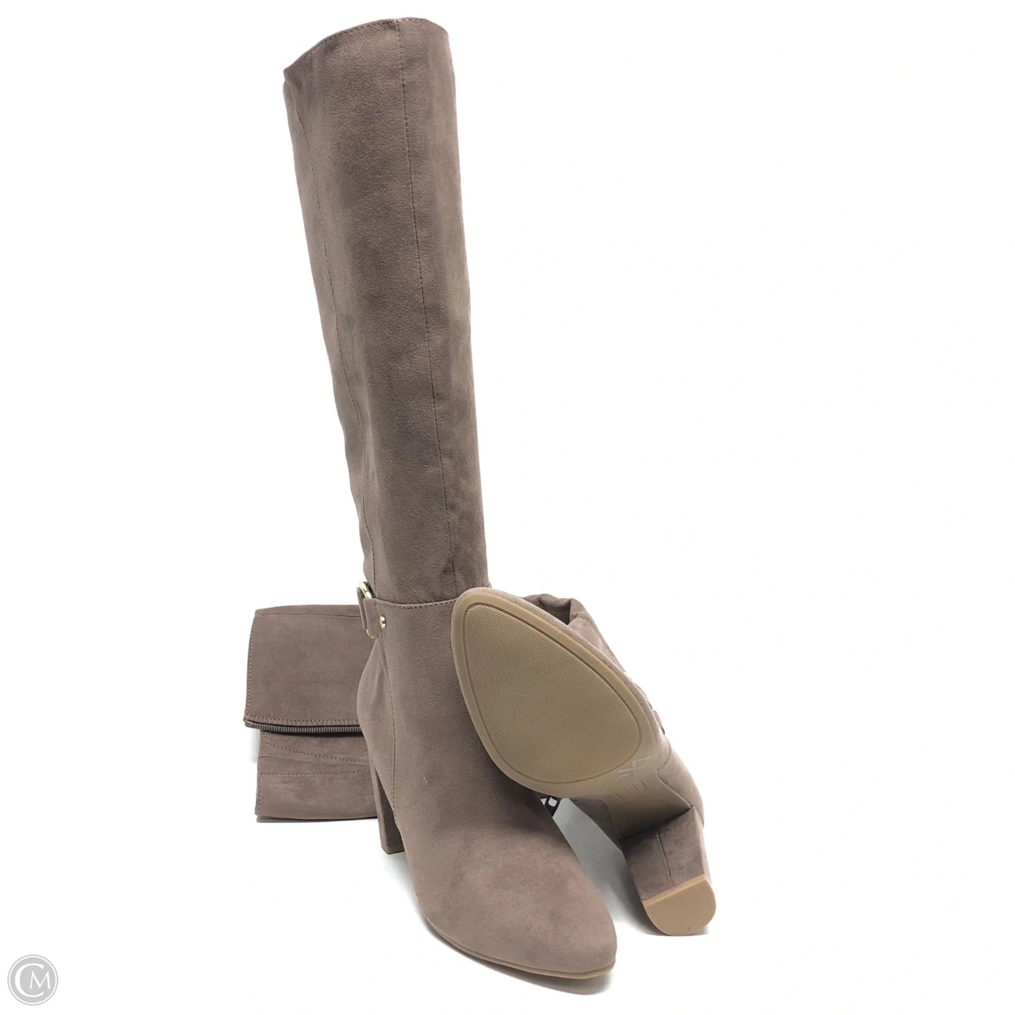 Boots Knee Heels By Jones New York In Taupe, Size: 7