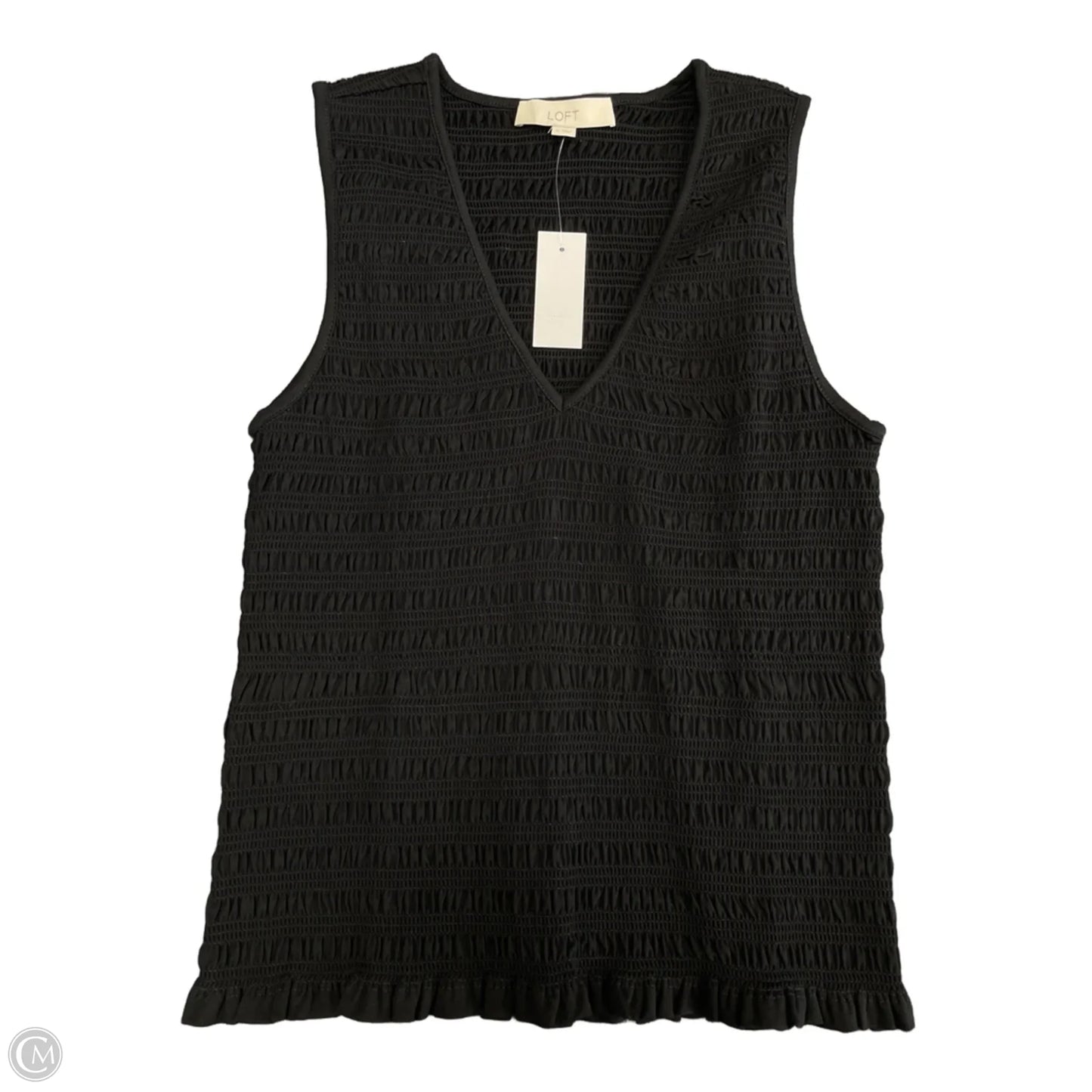 Top Sleeveless By Loft In Black, Size: M