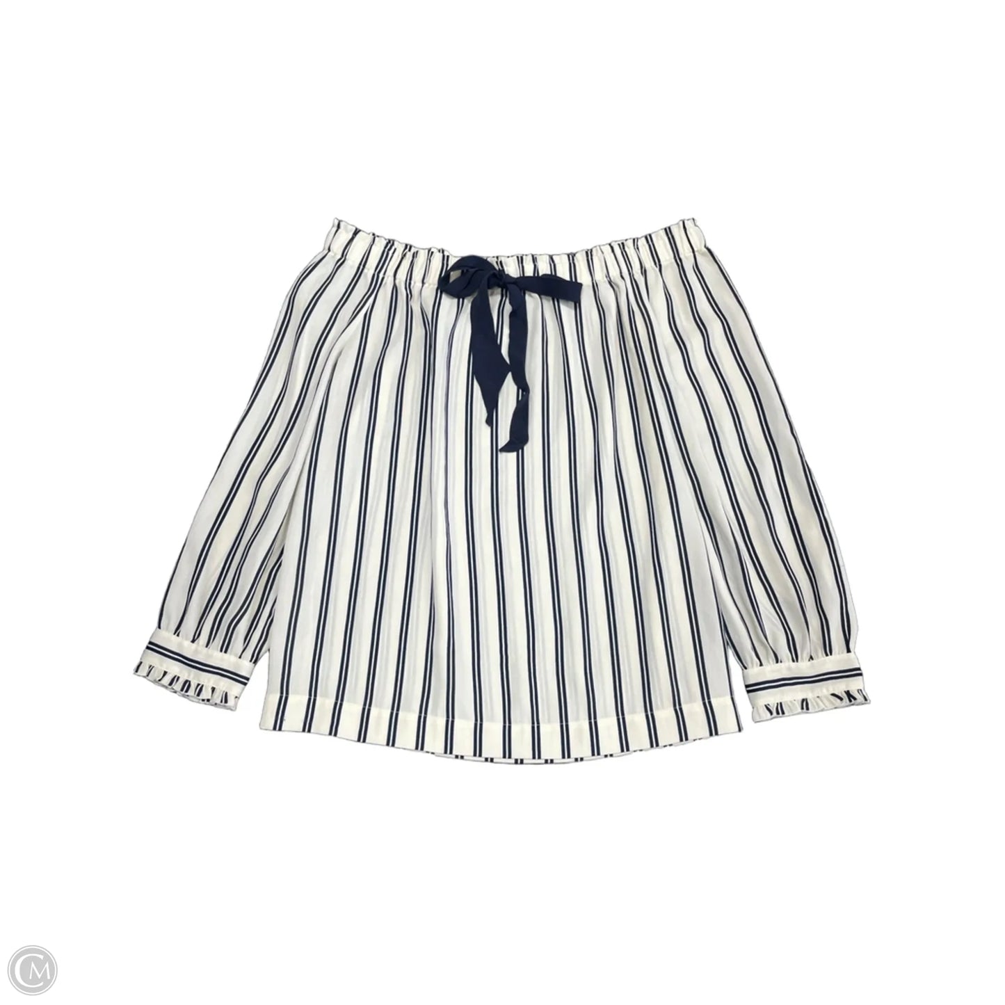 Top Long Sleeve By J. Crew In Blue & Cream, Size: Xs