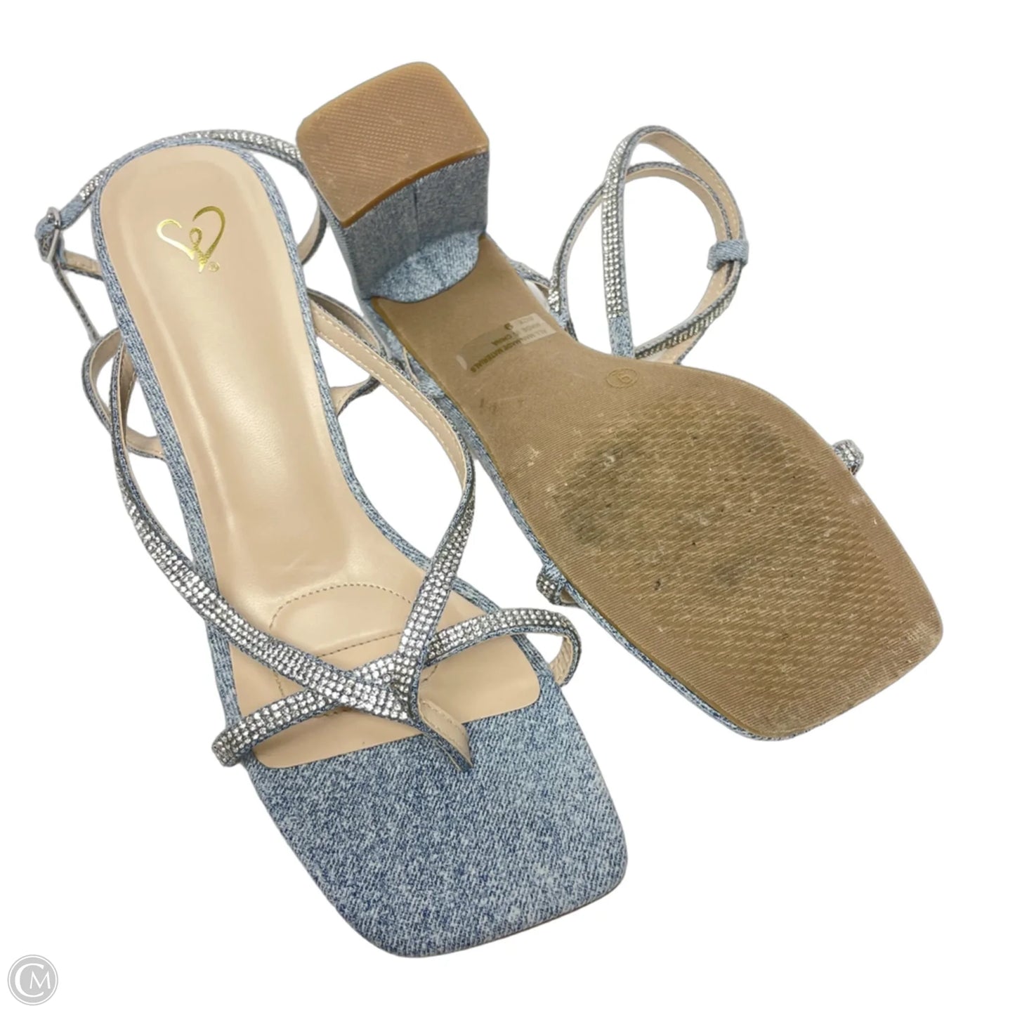 Sandals Heels Block By Windsor In Blue, Size: 9