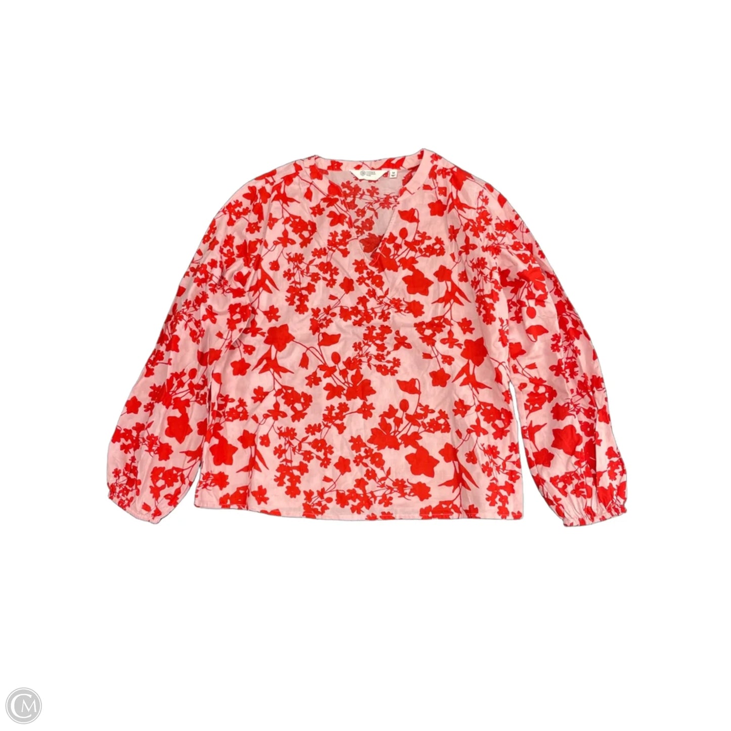 Top Long Sleeve By Candace Cameron Bure In Pink & Red, Size: M