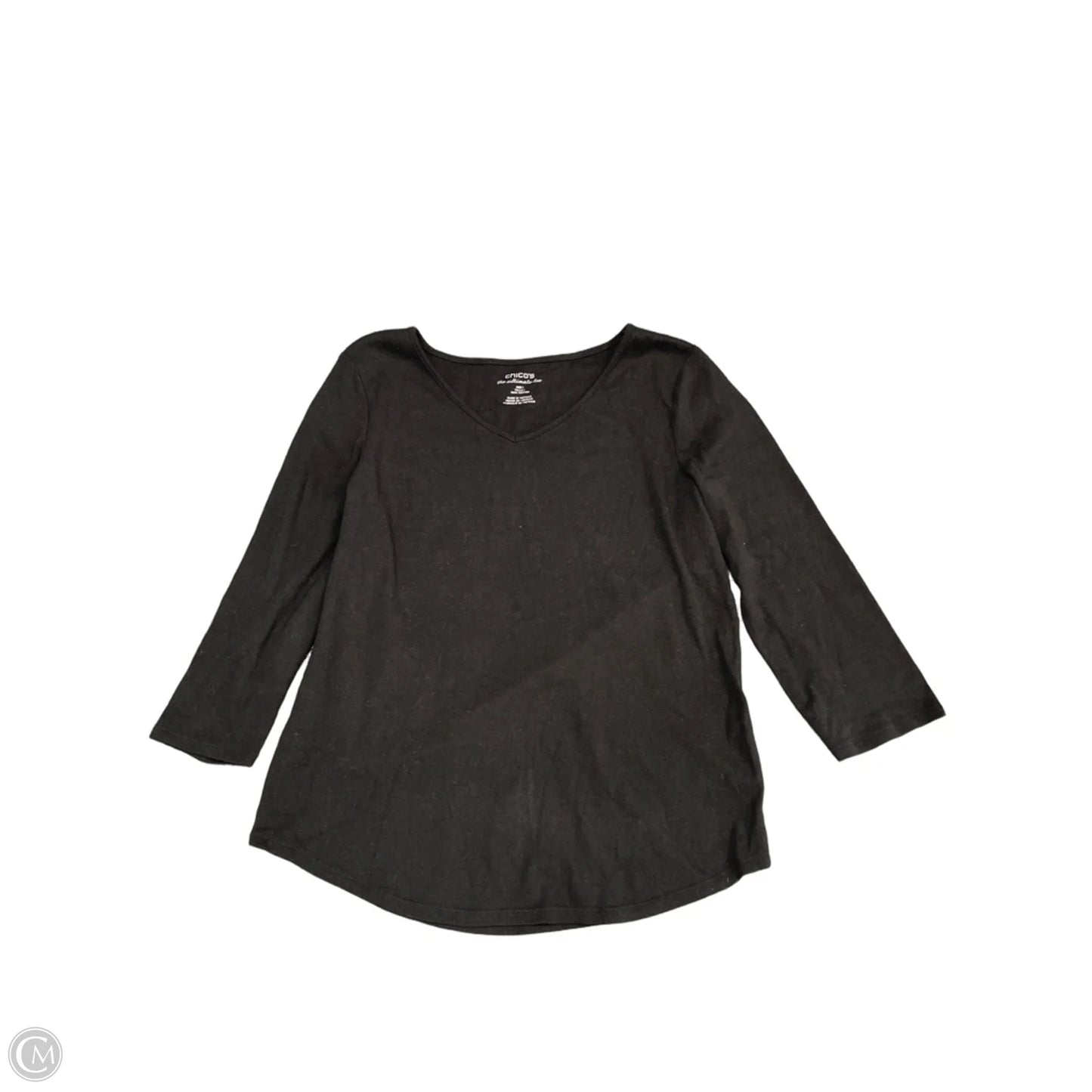 Top 3/4 Sleeve By Chicos In Black, Size: M