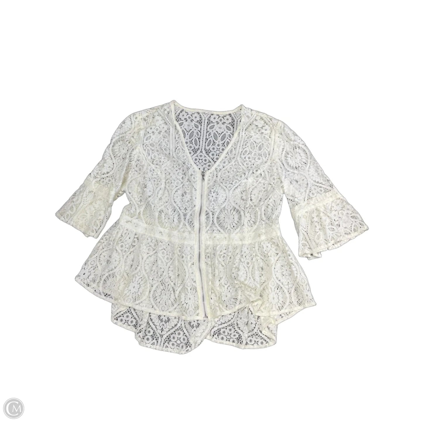Top 3/4 Sleeve By Chicos In Cream, Size: M