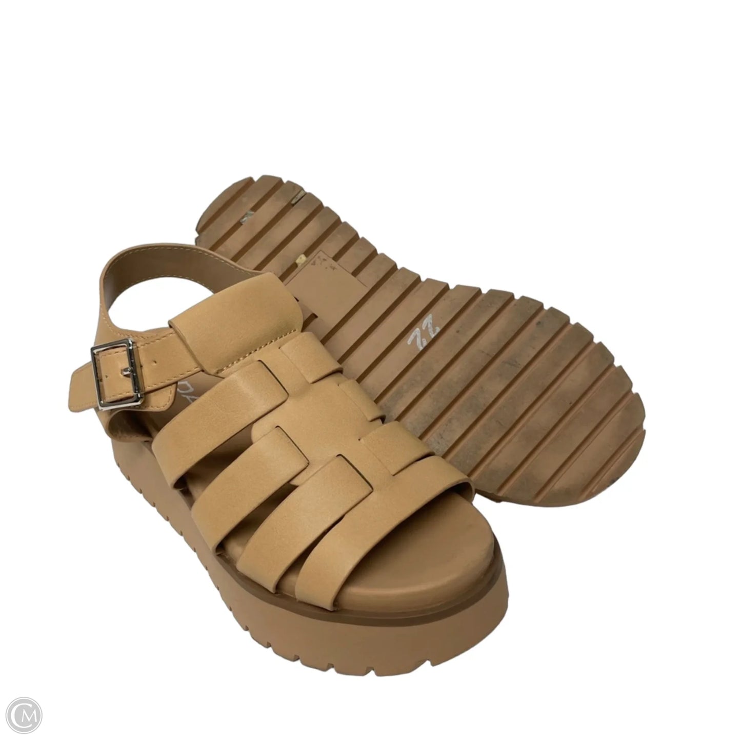 Sandals Heels Platform By Soda In Beige, Size: 7