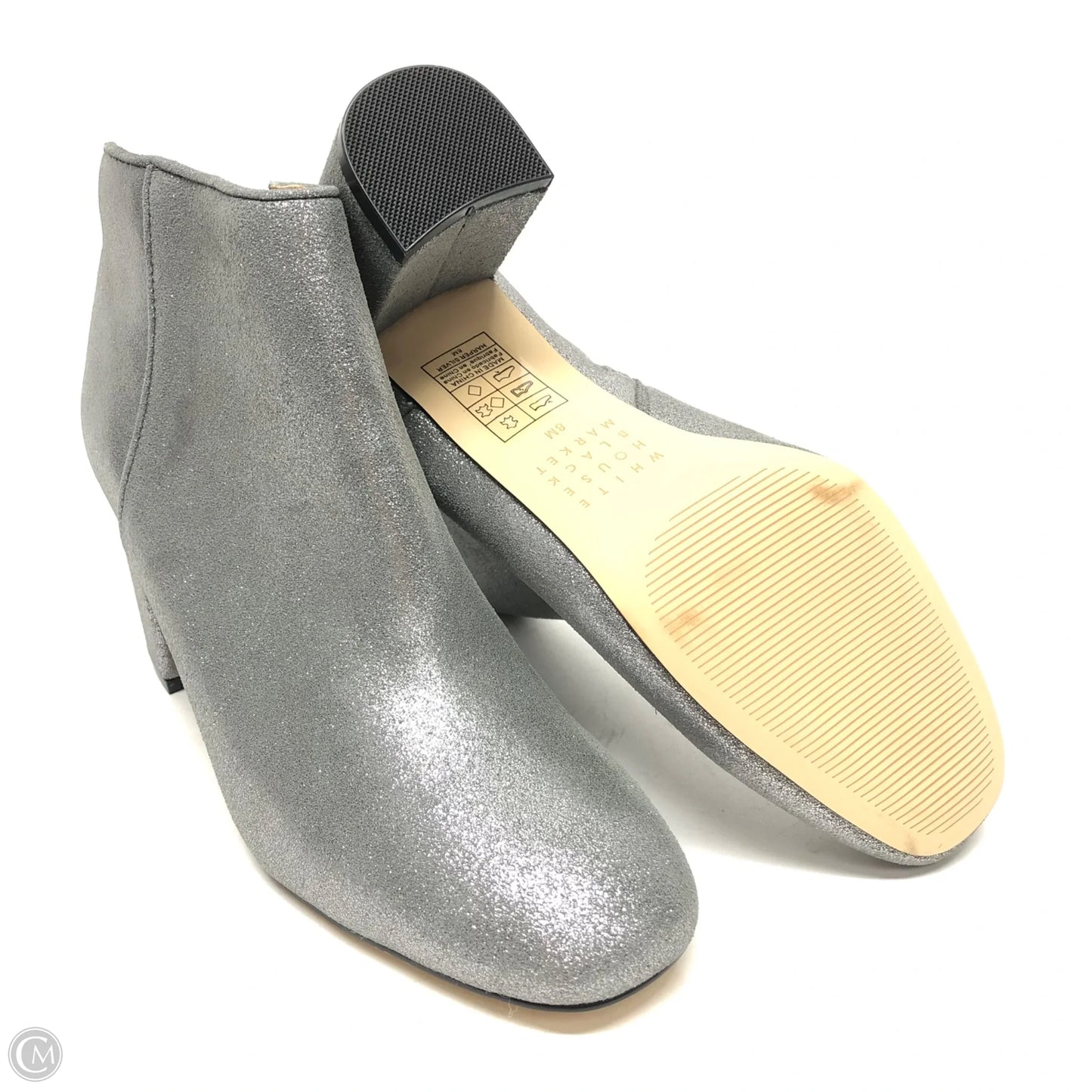 Boots Ankle Heels By White House Black Market In Silver, Size: 8
