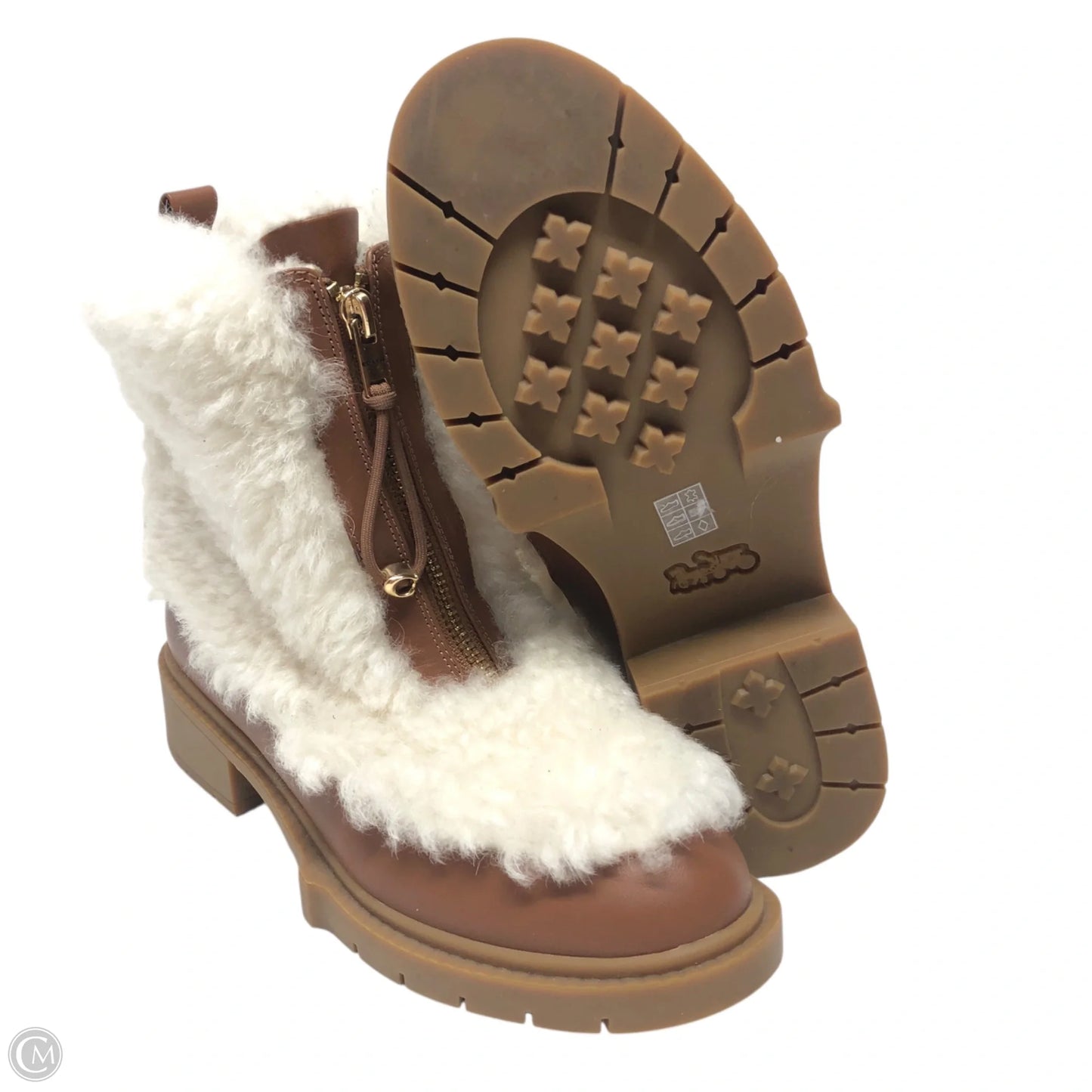 Boots Designer By Coach In Cream, Size: 7