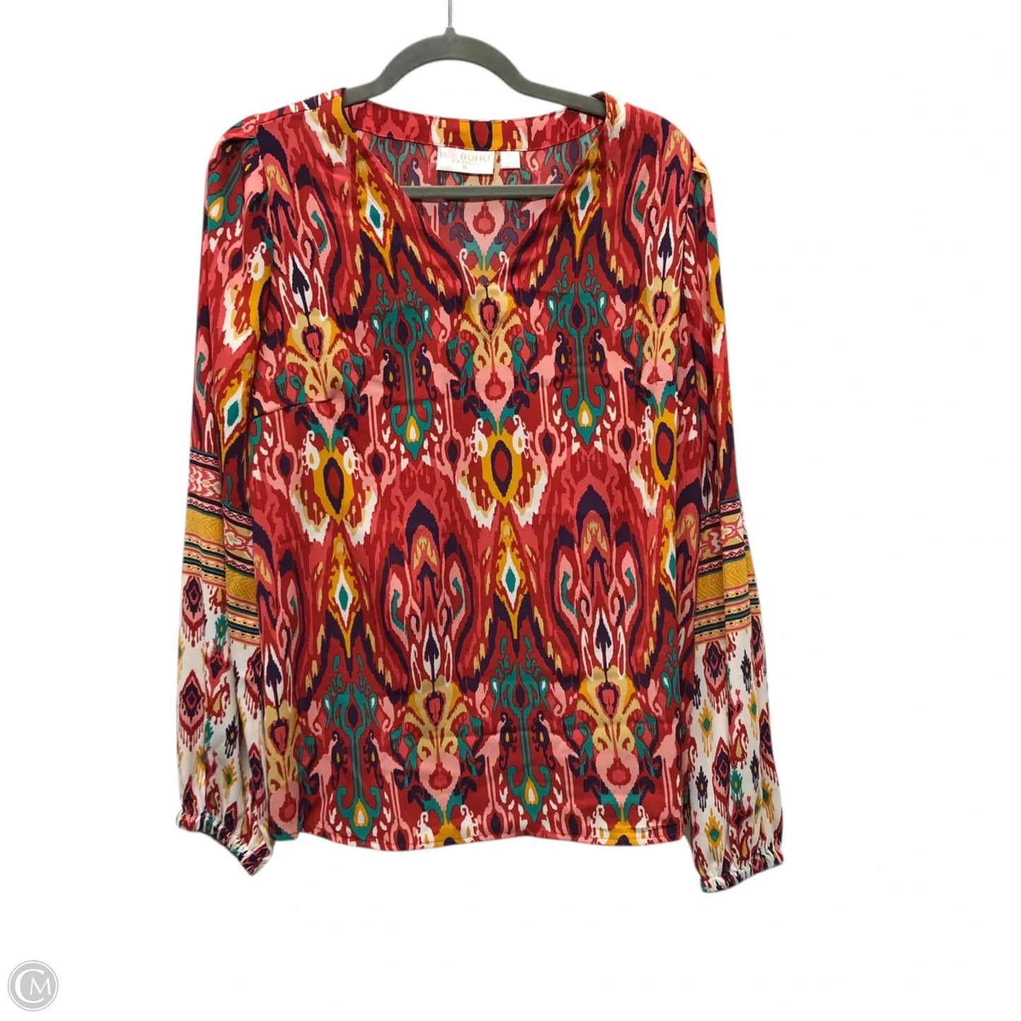 Blouse Long Sleeve By Belle By Kim Gravel In Red, Size: M