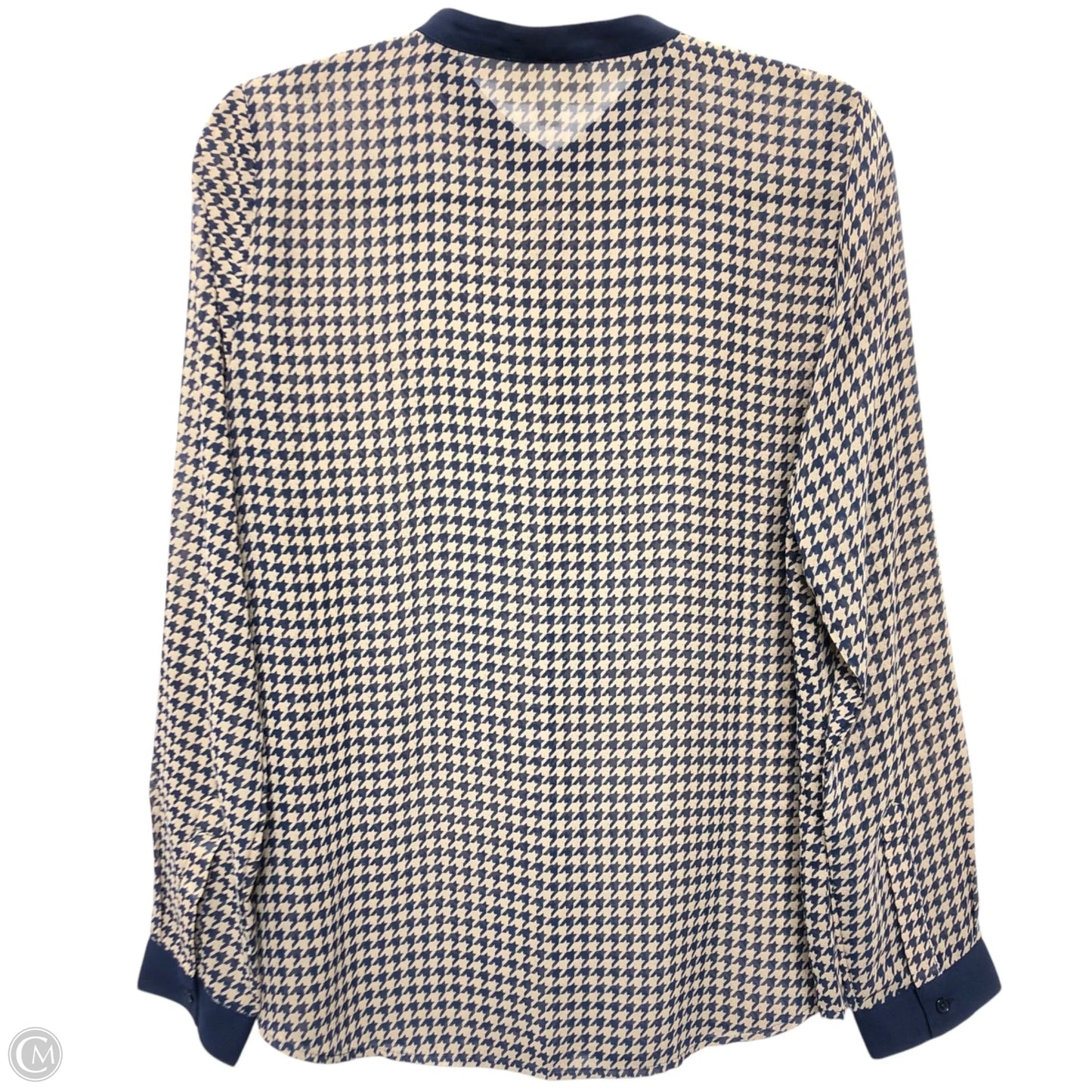 Top Long Sleeve By Olive And Oak In Blue & Cream, Size: M