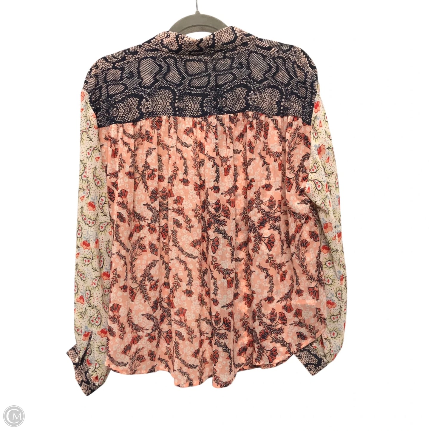 Blouse Long Sleeve By Free People In Multi-colored, Size: S