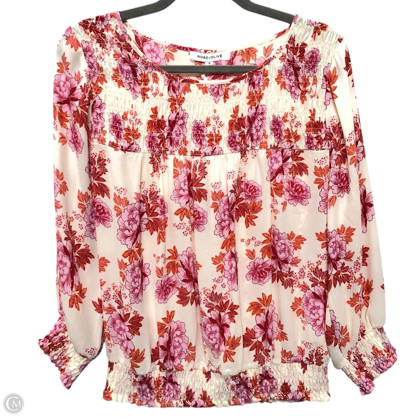 Blouse Long Sleeve By Rose And Olive In Floral Print, Size: M
