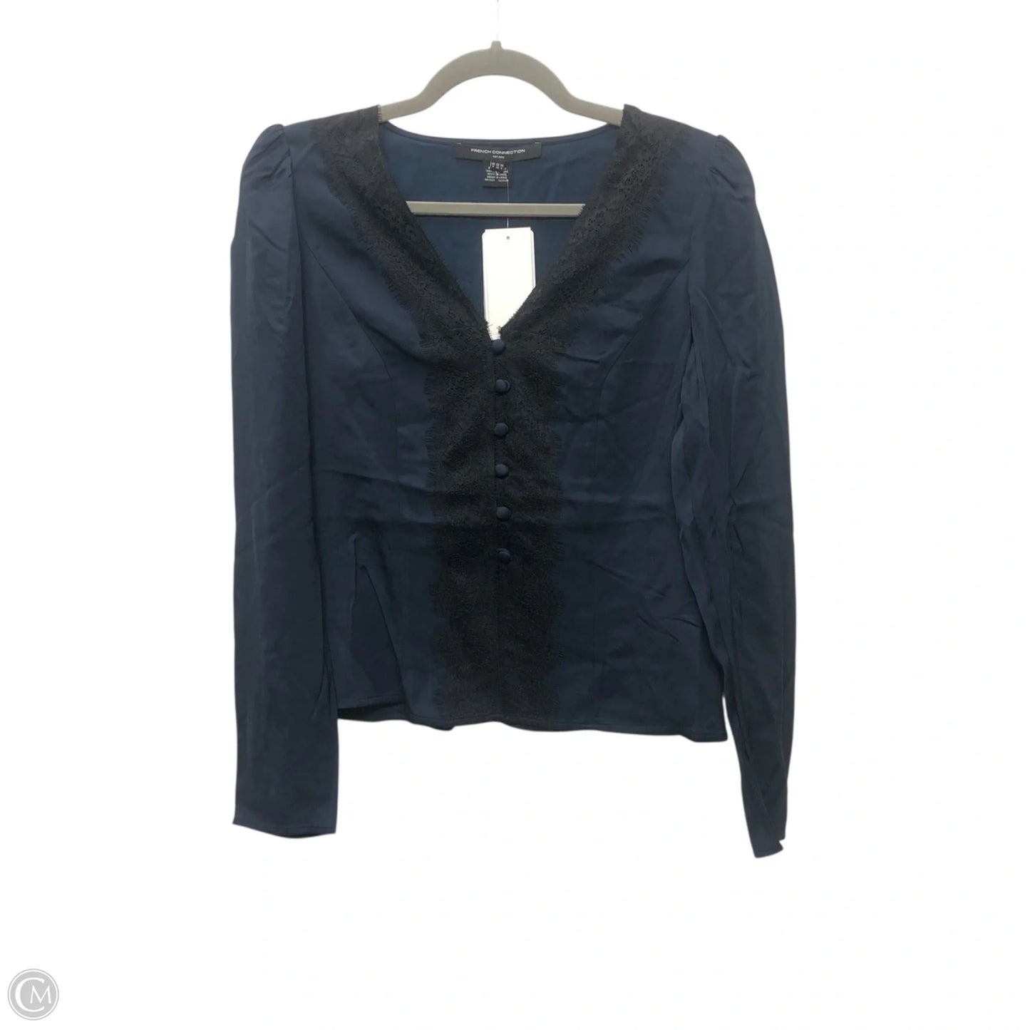 Blouse Long Sleeve By French Connection In Navy, Size: 4