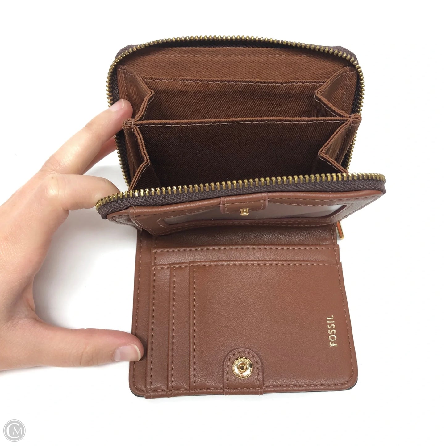 Wallet Leather By Fossil, Size: Medium