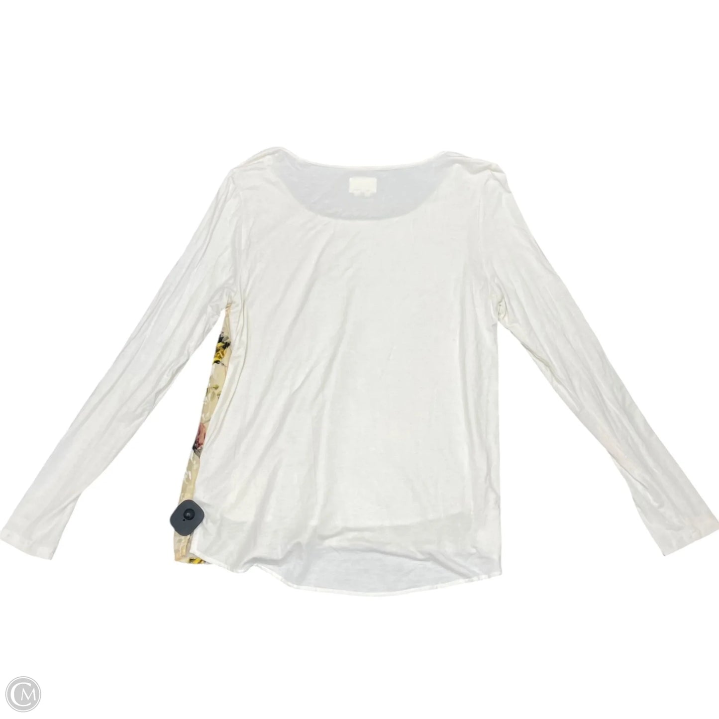 Blouse Long Sleeve By Deletta In Cream & White, Size: M