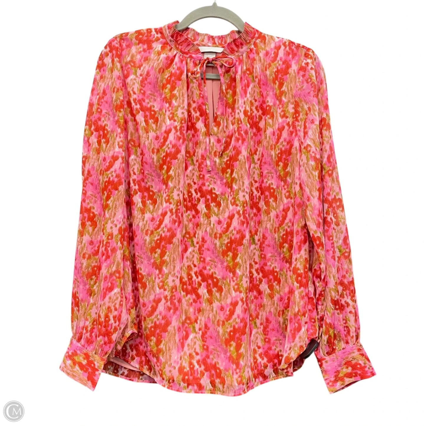 Blouse Long Sleeve By H&m In Pink, Size: M