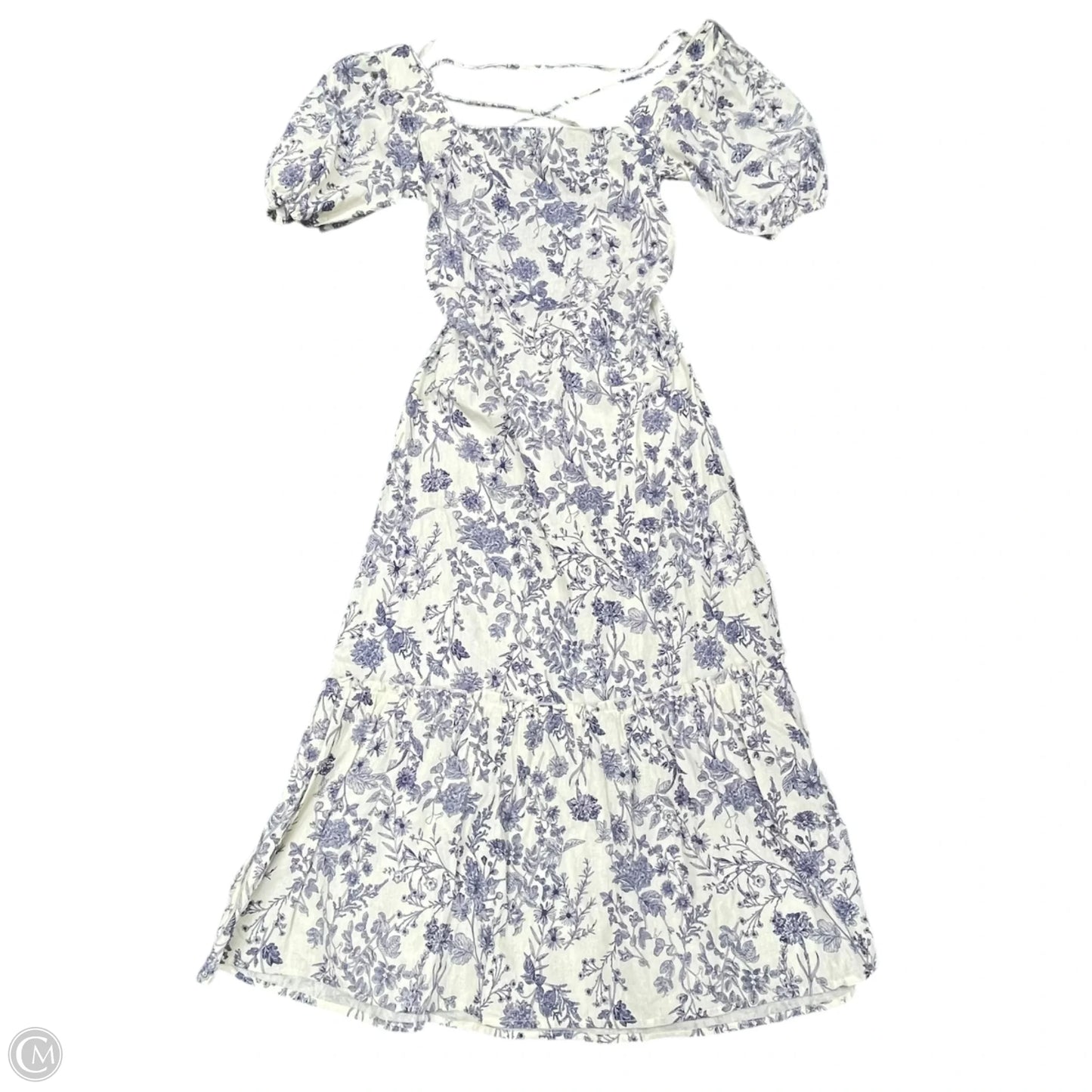 Dress Casual Short By Clothes Mentor In Blue & Cream, Size: S