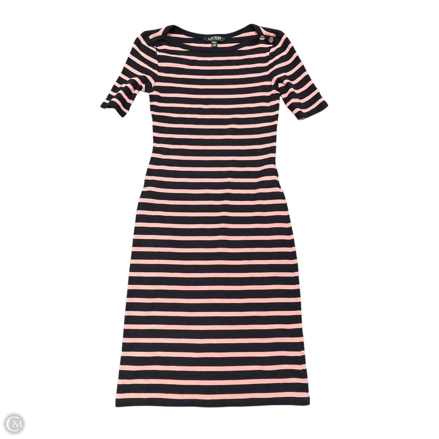 Dress Casual Midi By Lauren By Ralph Lauren In Blue & Pink, Size: Xs