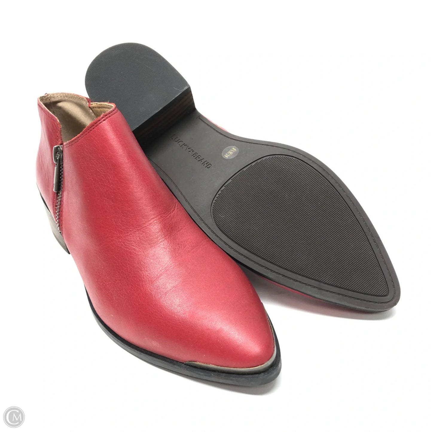 Boots Ankle Heels By Lucky Brand In Red, Size: 8.5