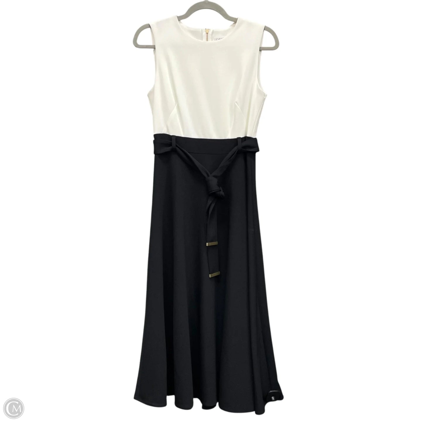 Dress Party Midi By Calvin Klein In Black & White, Size: 4
