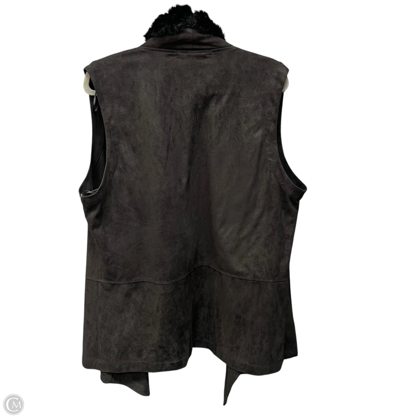 Vest Faux Fur & Sherpa By Calessa In Black, Size: 1x