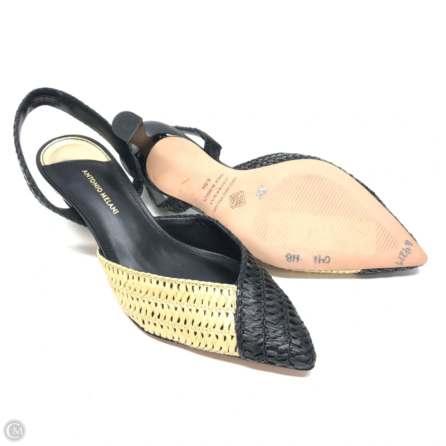 Shoes Heels Kitten By Antonio Melani In Black & Cream, Size: 6.5