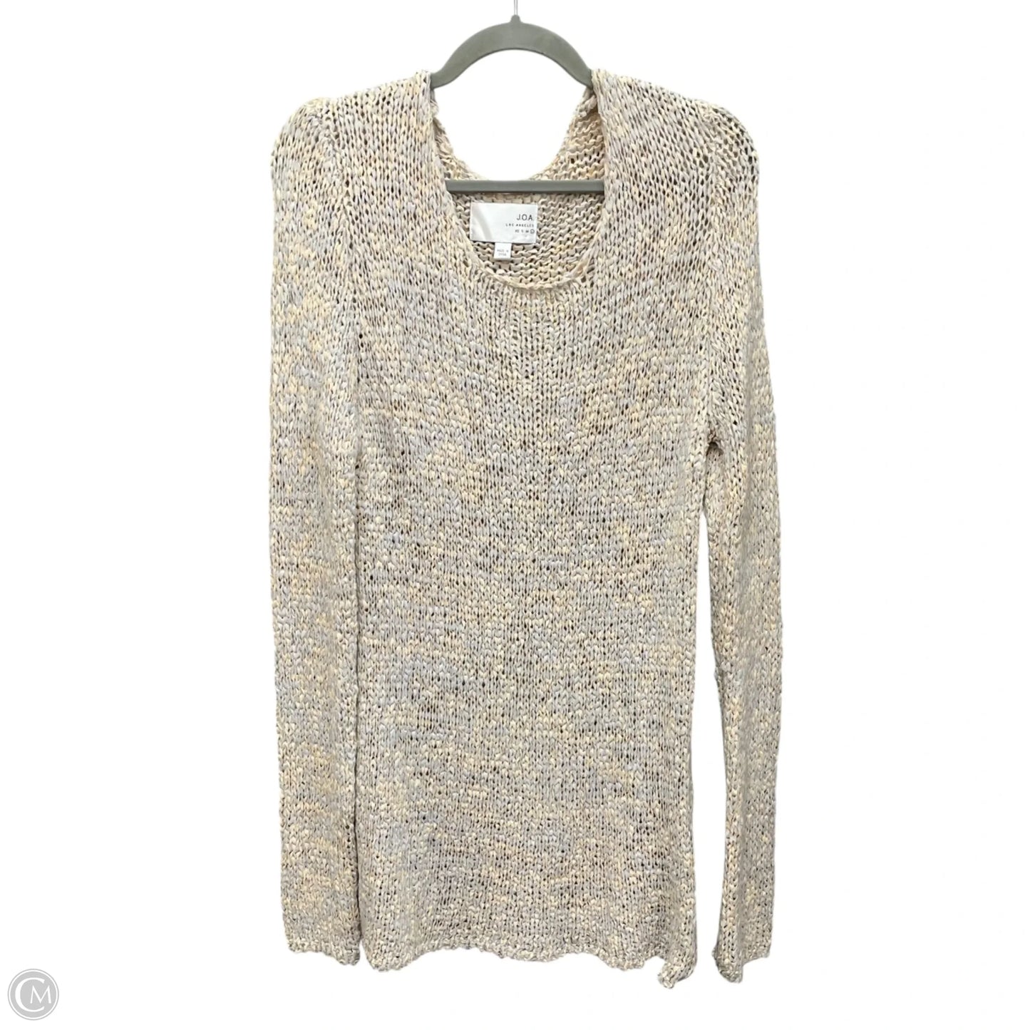 Dress Sweater By Joa In Grey & Tan, Size: L