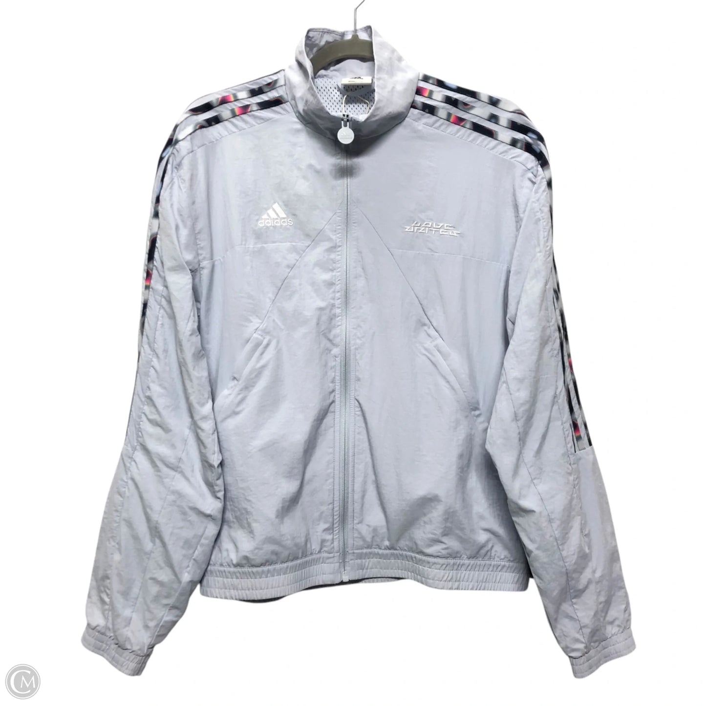 Jacket Windbreaker By Adidas In Blue, Size: M