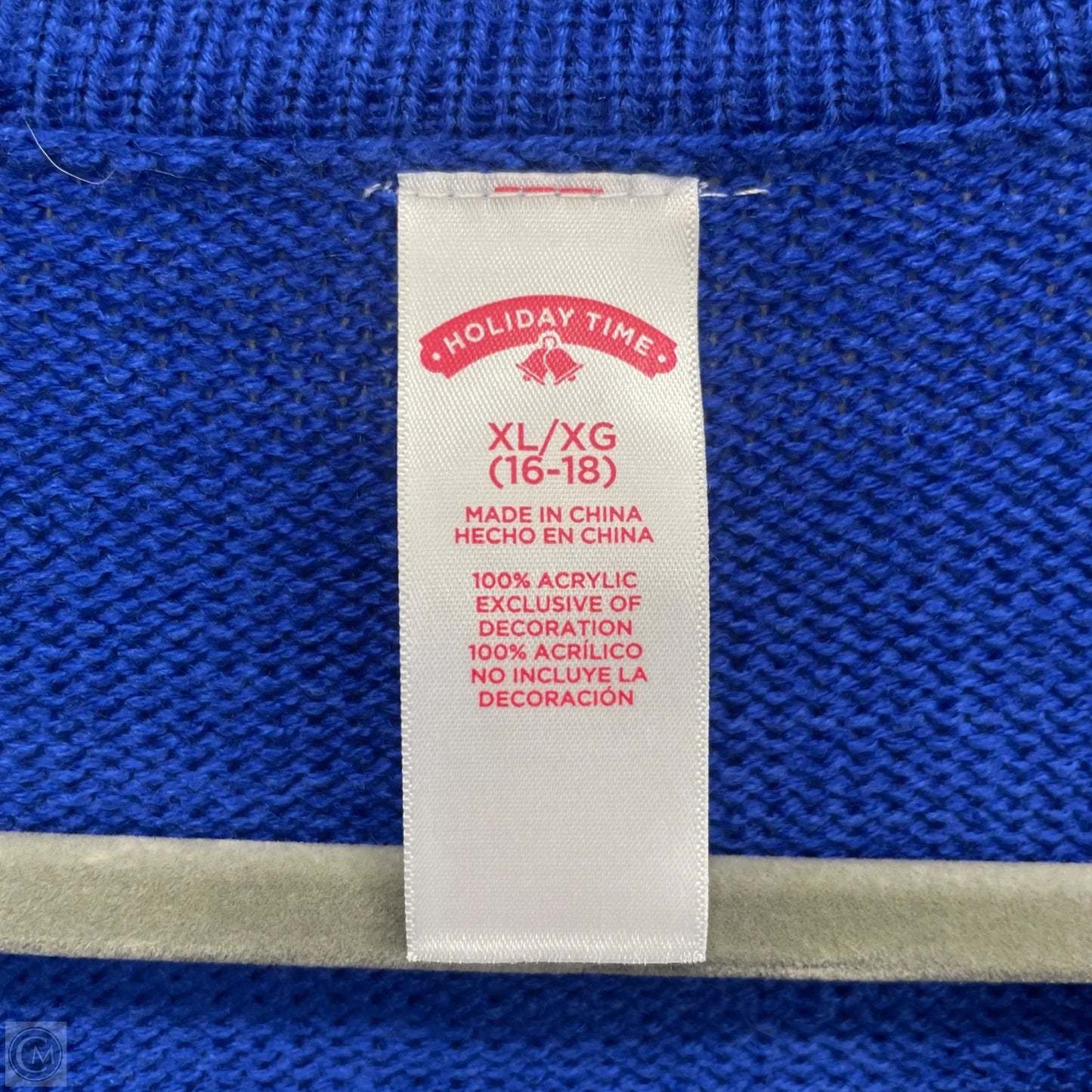 Sweater By Holiday Time In Blue, Size: Xl