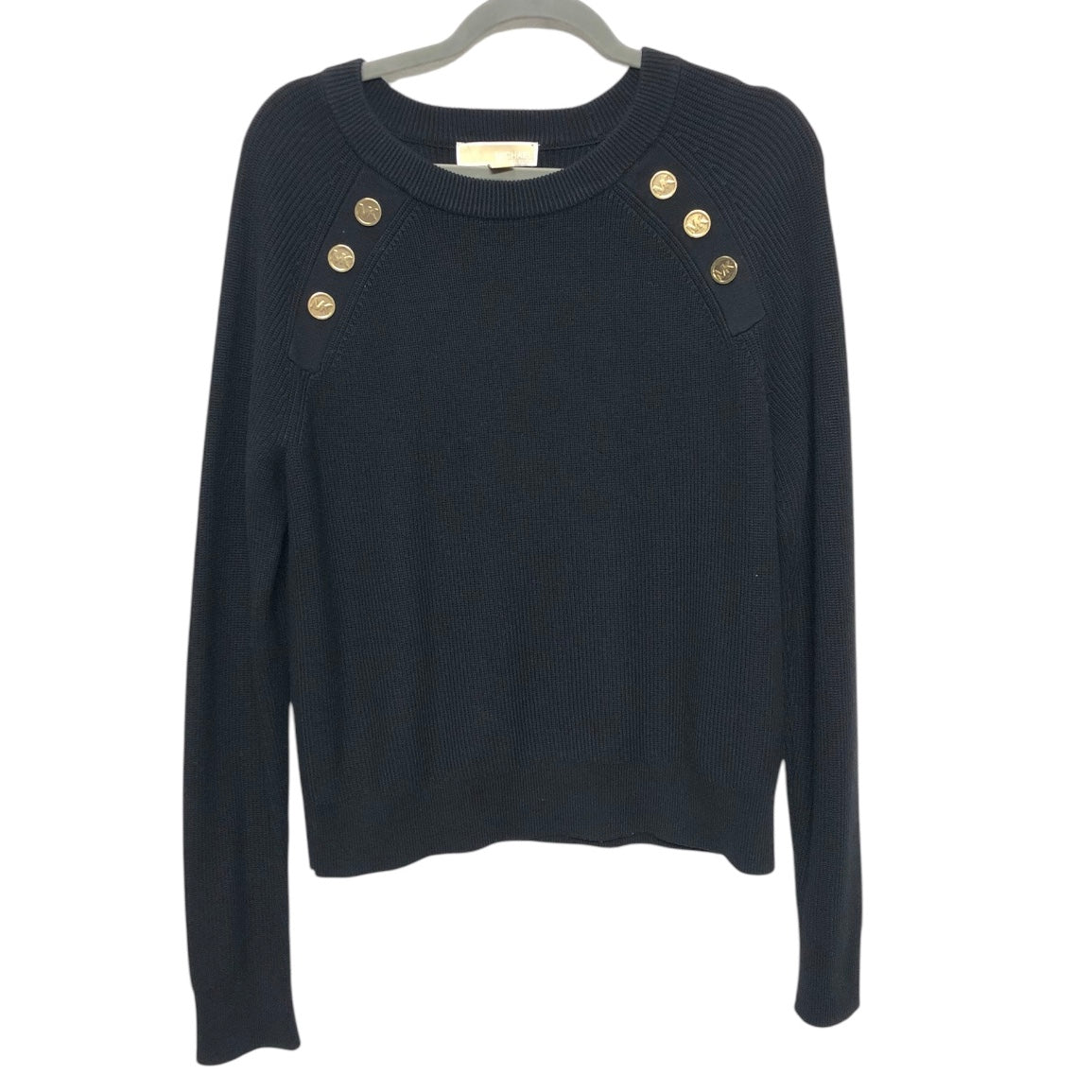 Sweater By Michael By Michael Kors In Black & Gold, Size:L