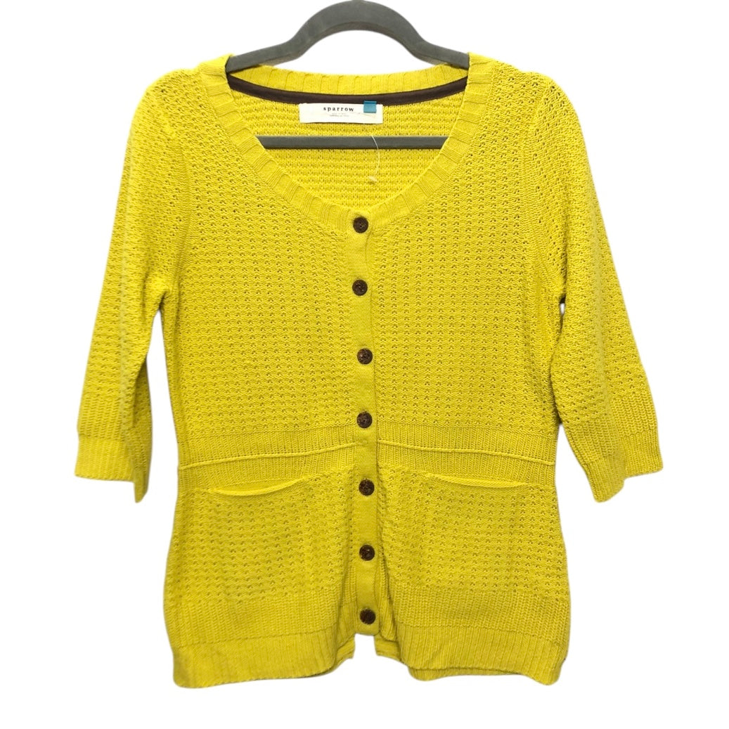 Sweater Cardigan By Sparrow In Yellow, Size:M