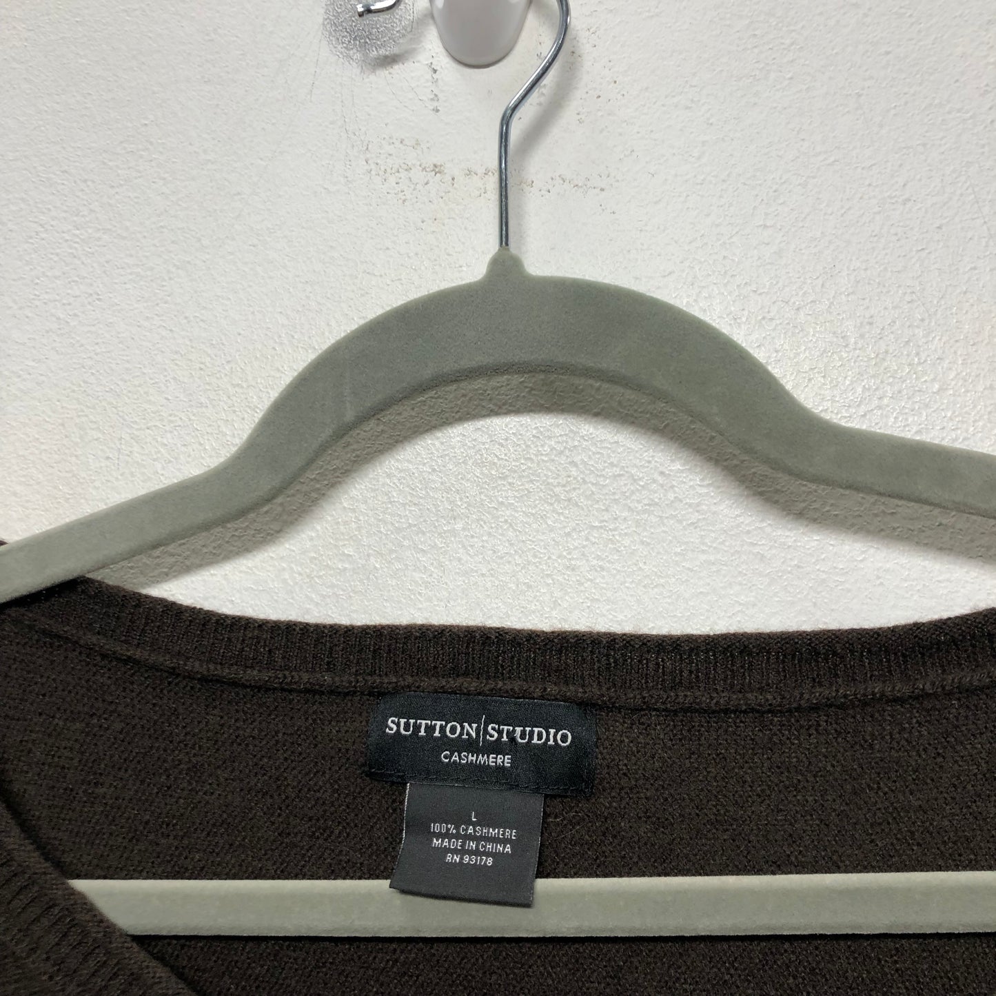 Sweater Cashmere By Sutton Studio In Brown, Size:L