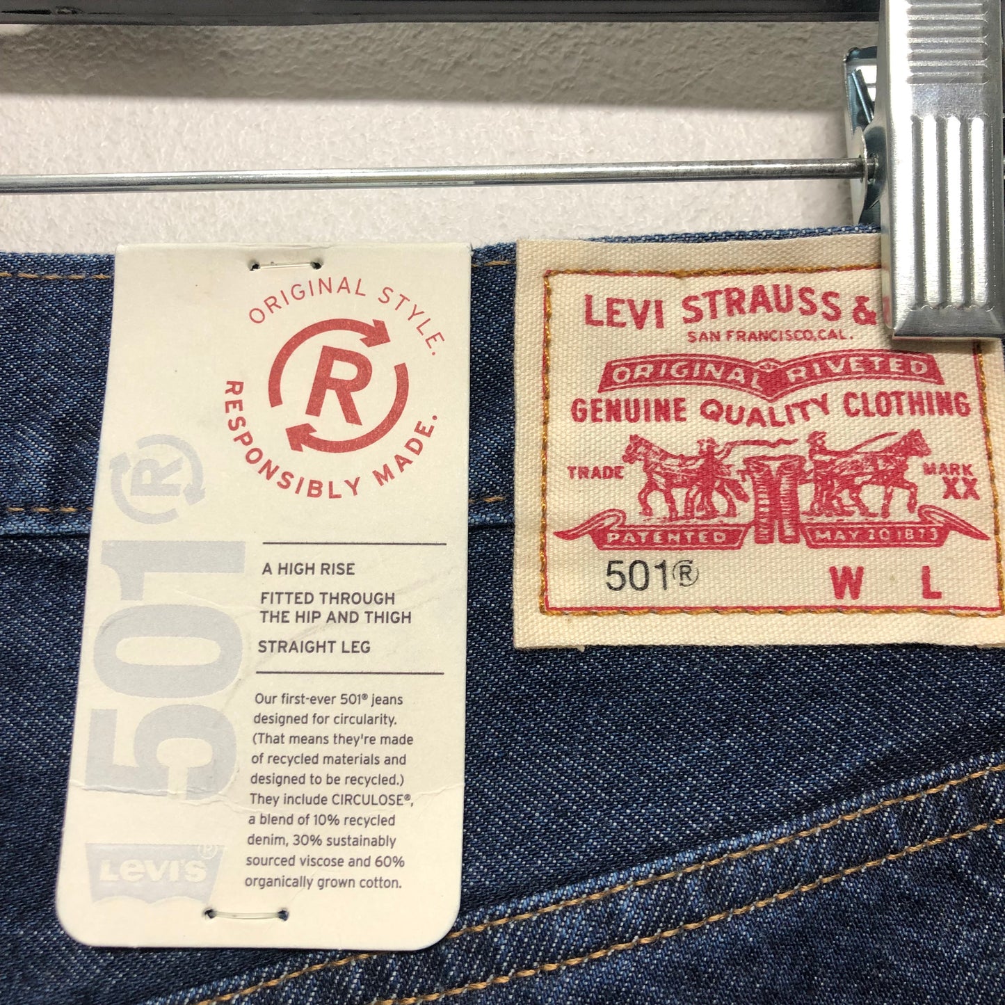 Jeans Straight By Levis In Blue Denim, Size:10