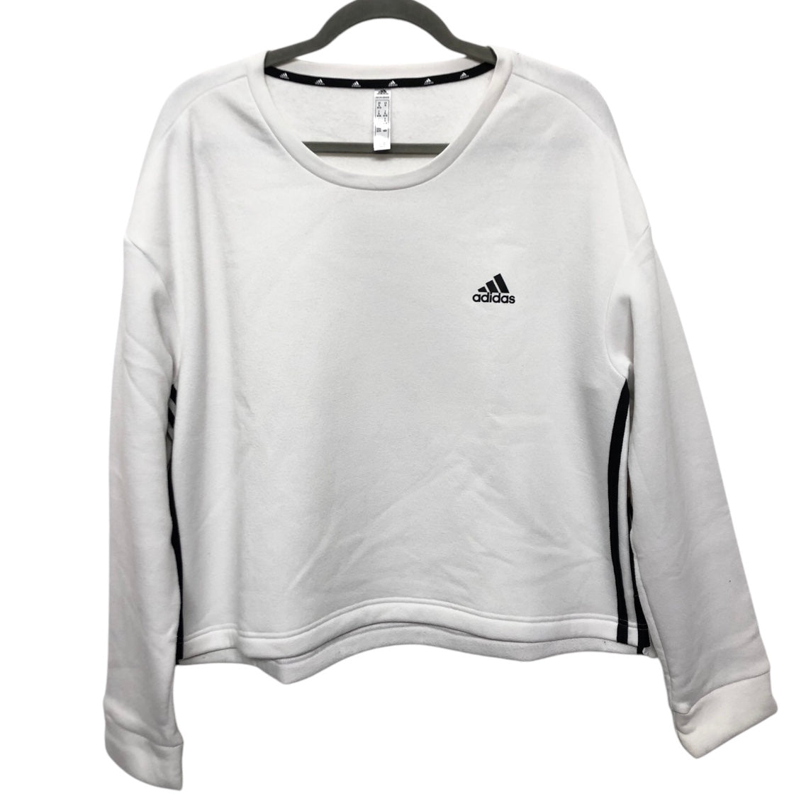 Sweatshirt Crewneck By Adidas In Black & White, Size:Xl