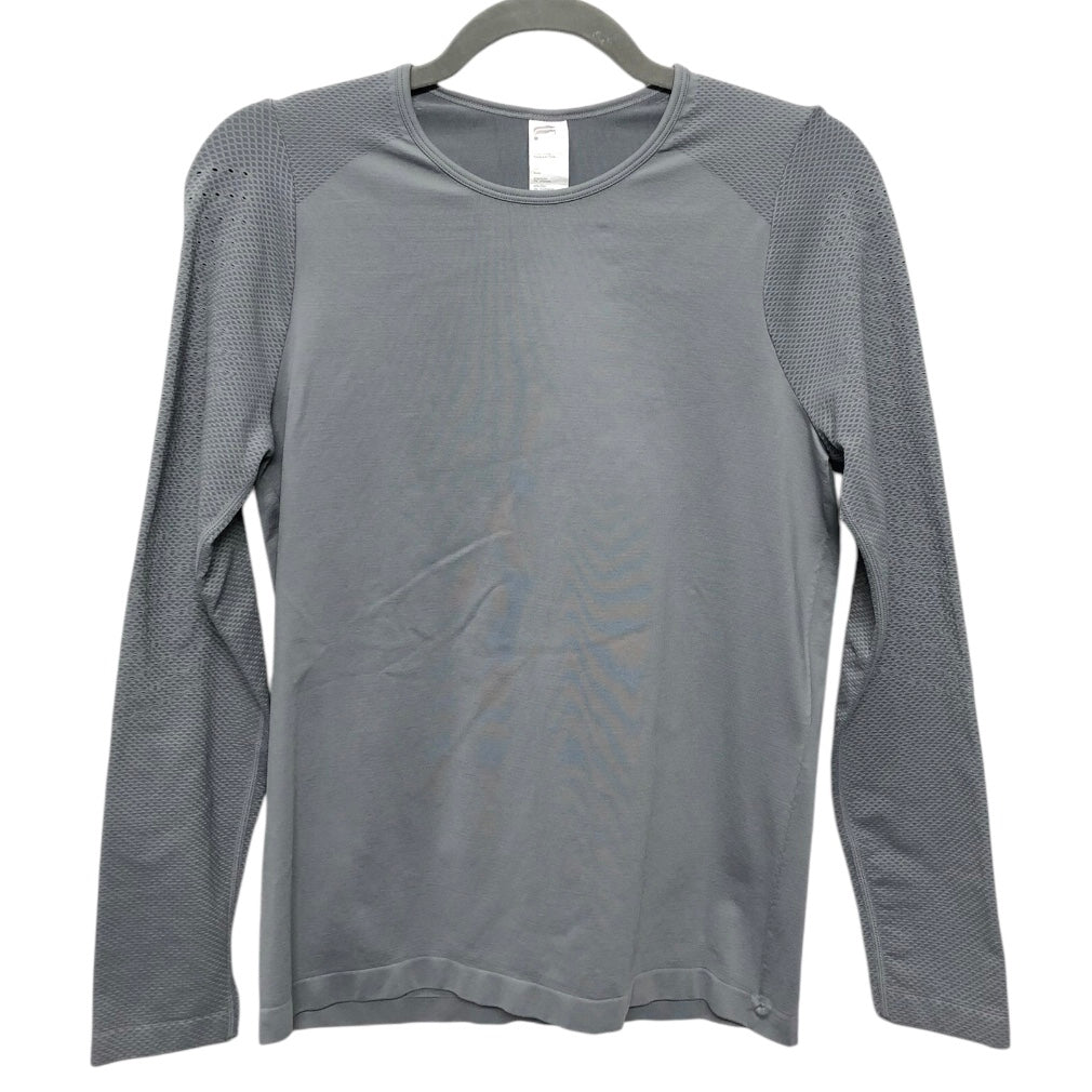 Athletic Top Ls Collar By Fabletics In Grey, Size:M