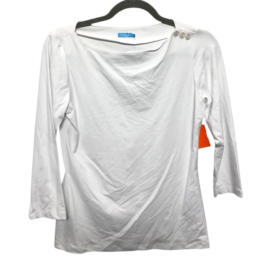 Top 3/4 Sleeve By J Mclaughlin In White, Size:Xs