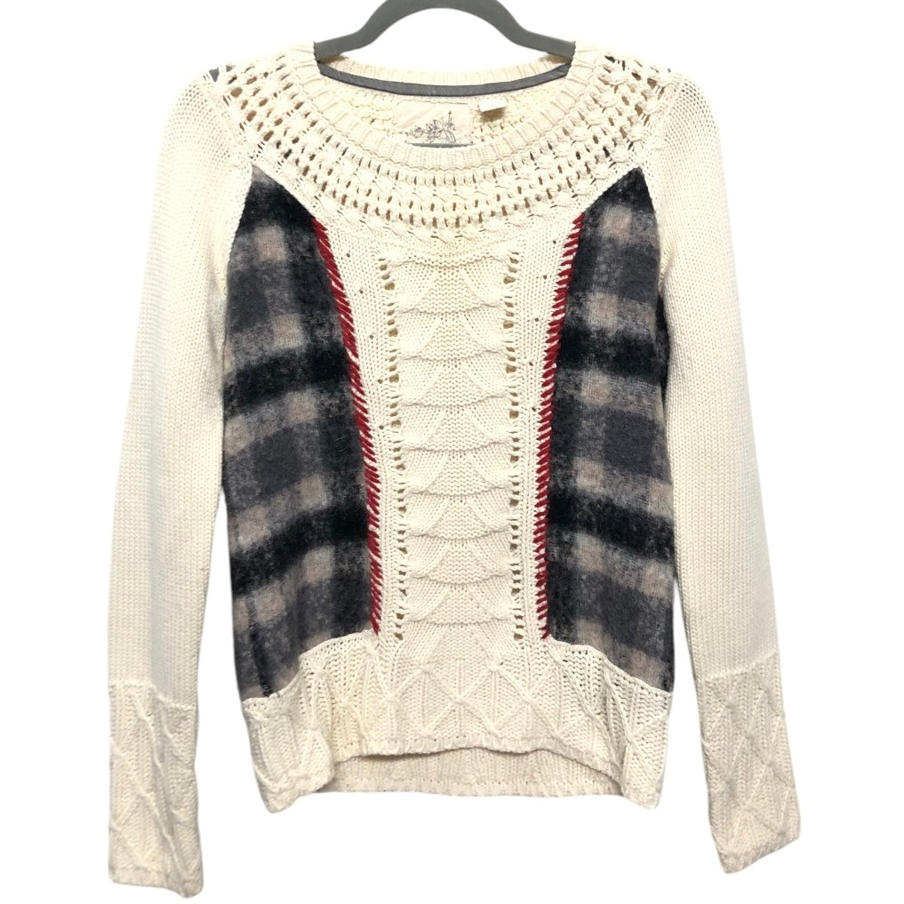 Sweater By Anthropologie In Grey & White, Size:S