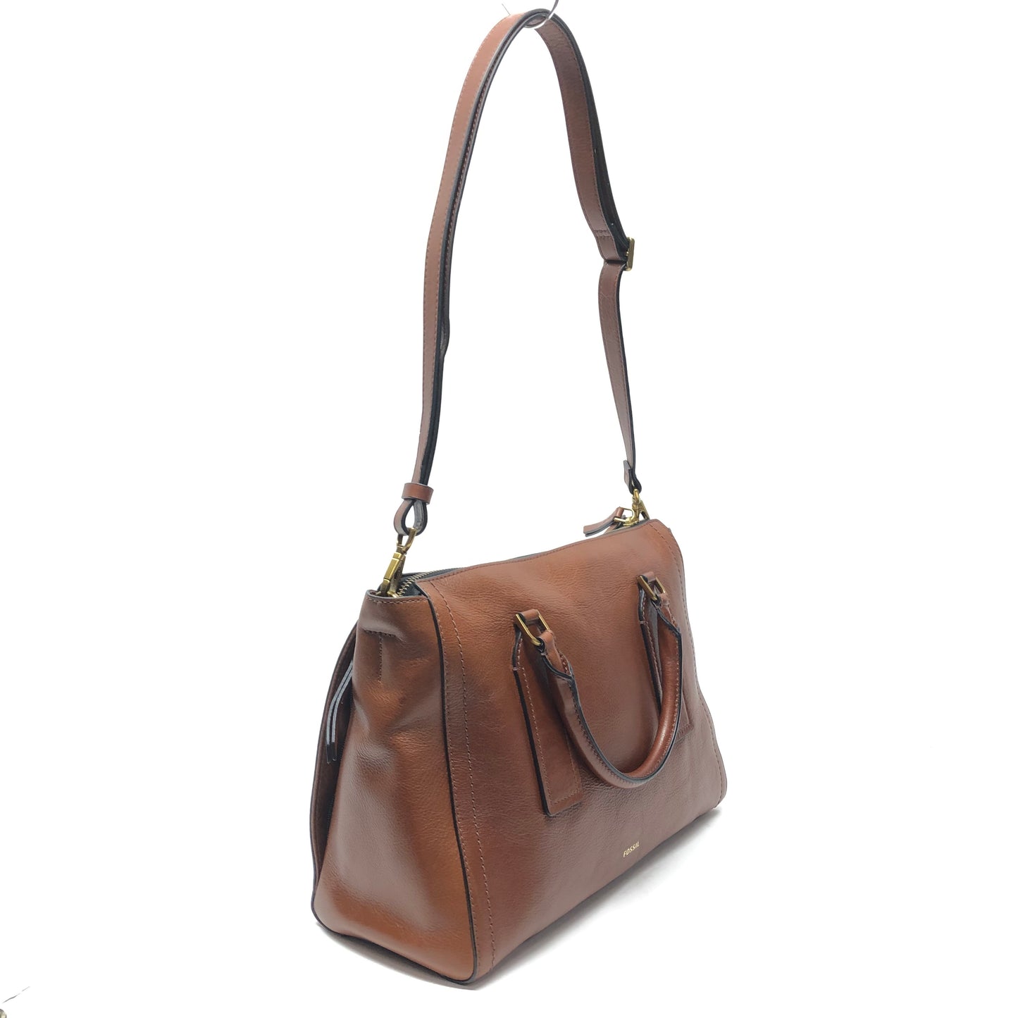 Crossbody Leather By Fossil, Size: Medium