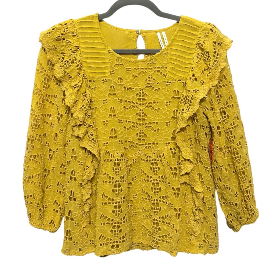 Top Ls By Anthropologie In Yellow, Size:4