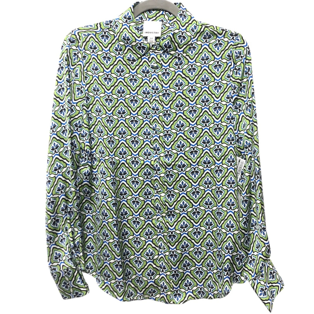 Top Ls By Clothes Mentor In Green & White, Size:S