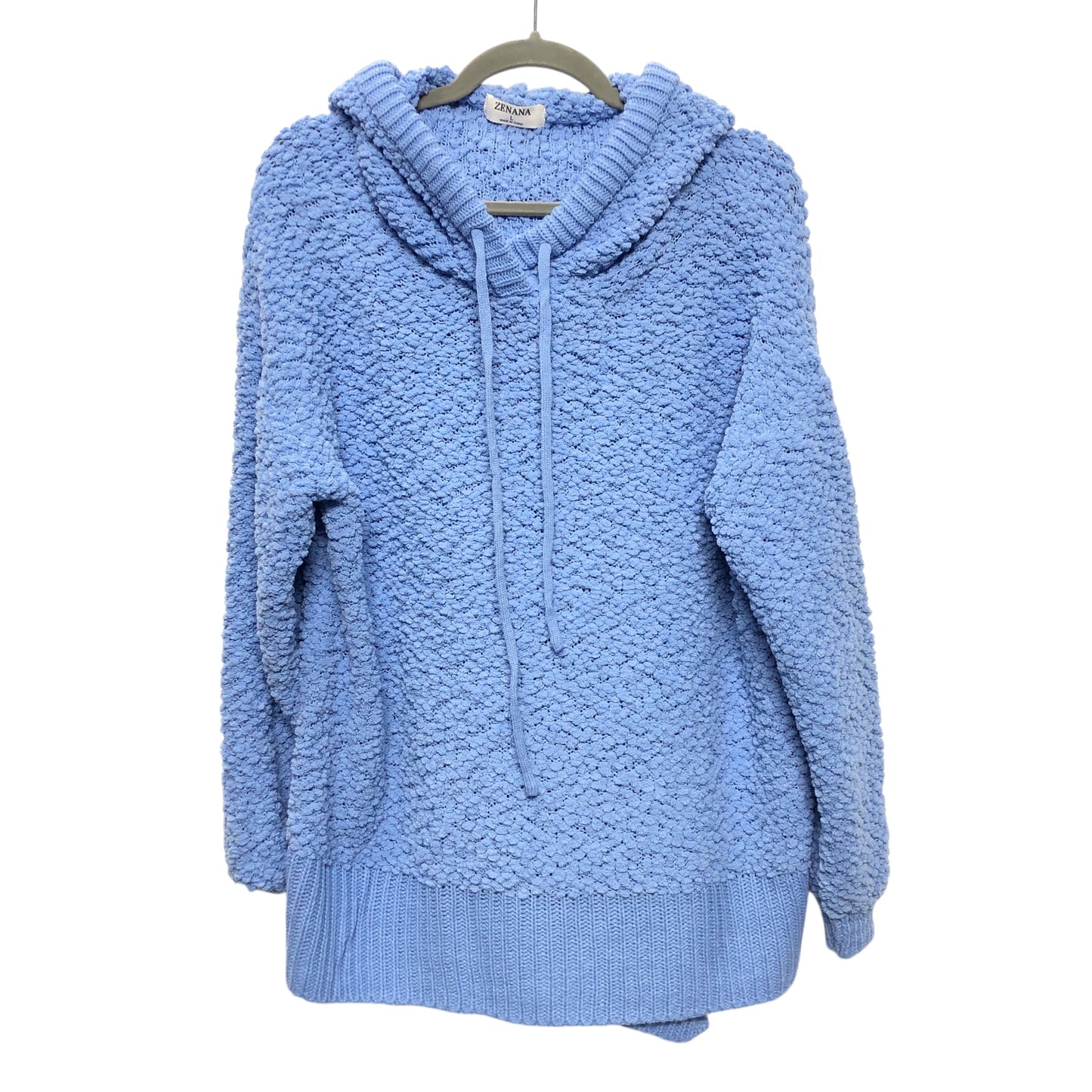 Sweatshirt Hoodie By Zenana Outfitters In Blue, Size:L