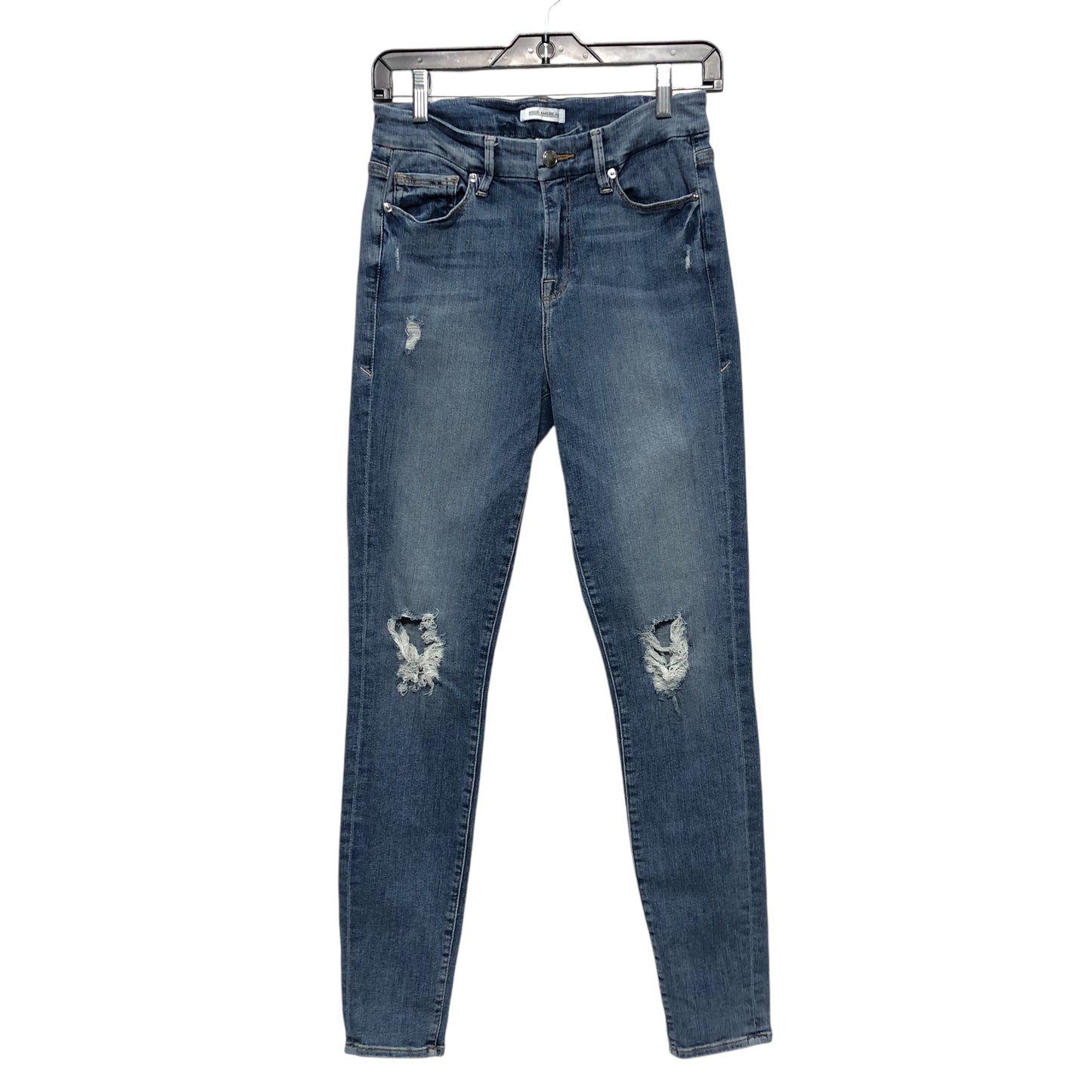 Jeans Skinny By Good American In Blue Denim, Size:2