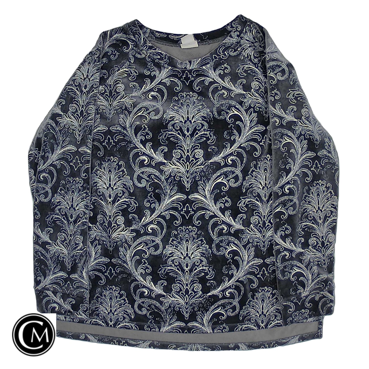Sweatshirt Crewneck By Chicos In Grey & Silver, Size: L image 1