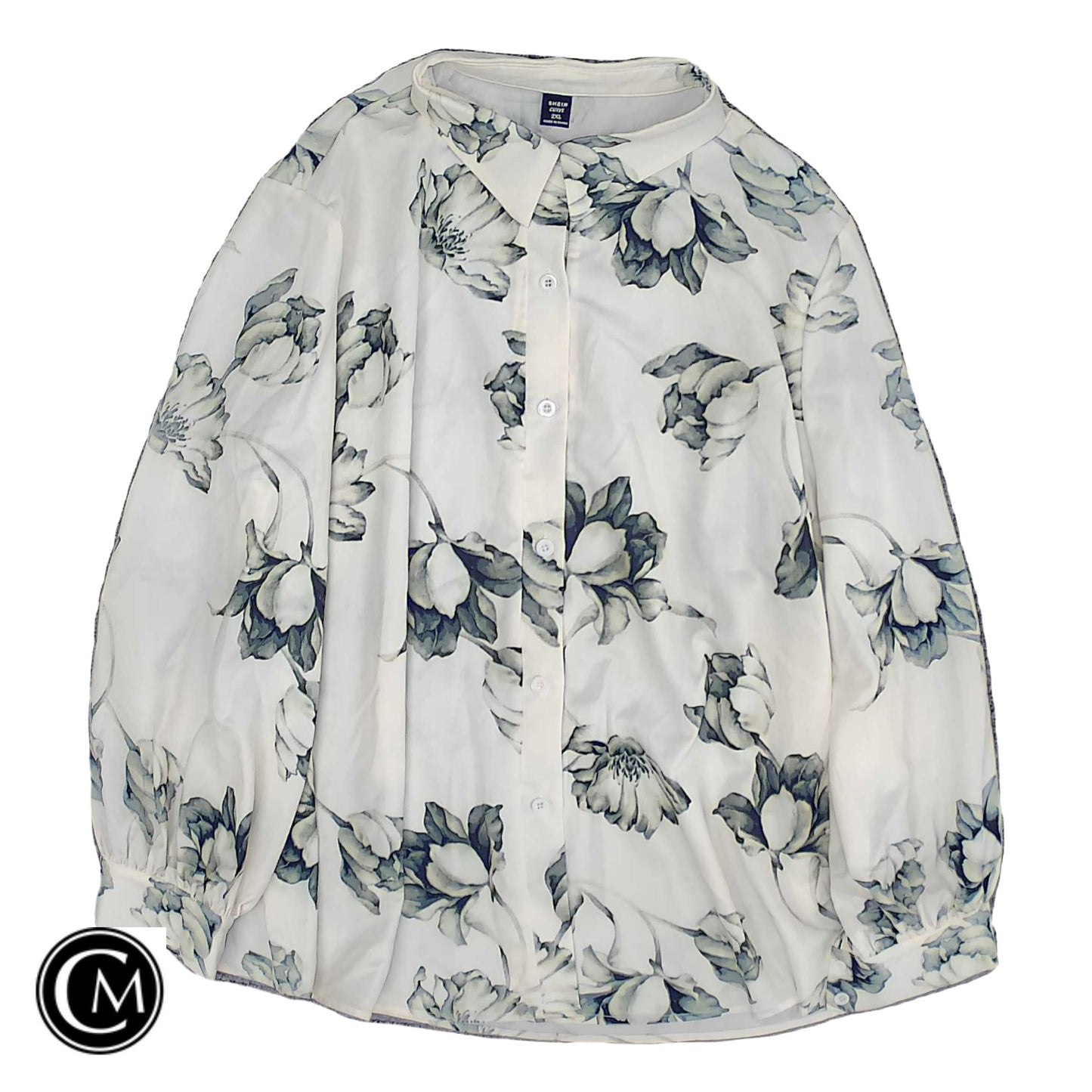 Blouse Ls By Shein In Floral Print, Size: 2x image 1