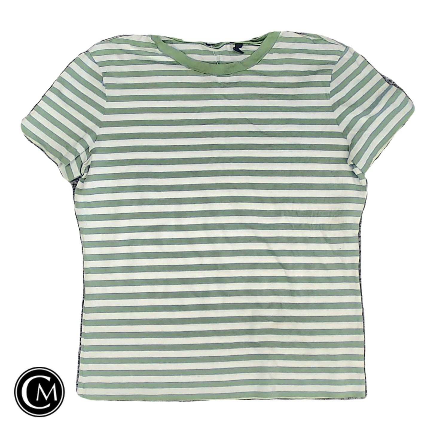 Top Ss Basic By Theory In Green & White, Size: M image 1