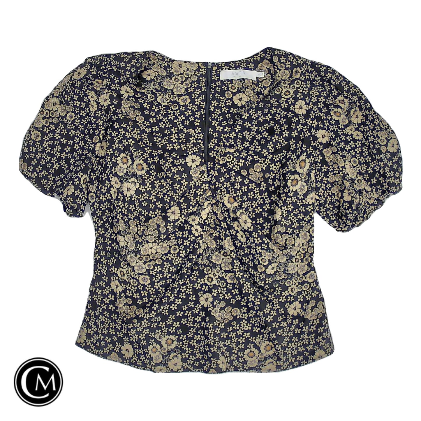 Blouse Ss By Astr In Black & Cream, Size: L image 1