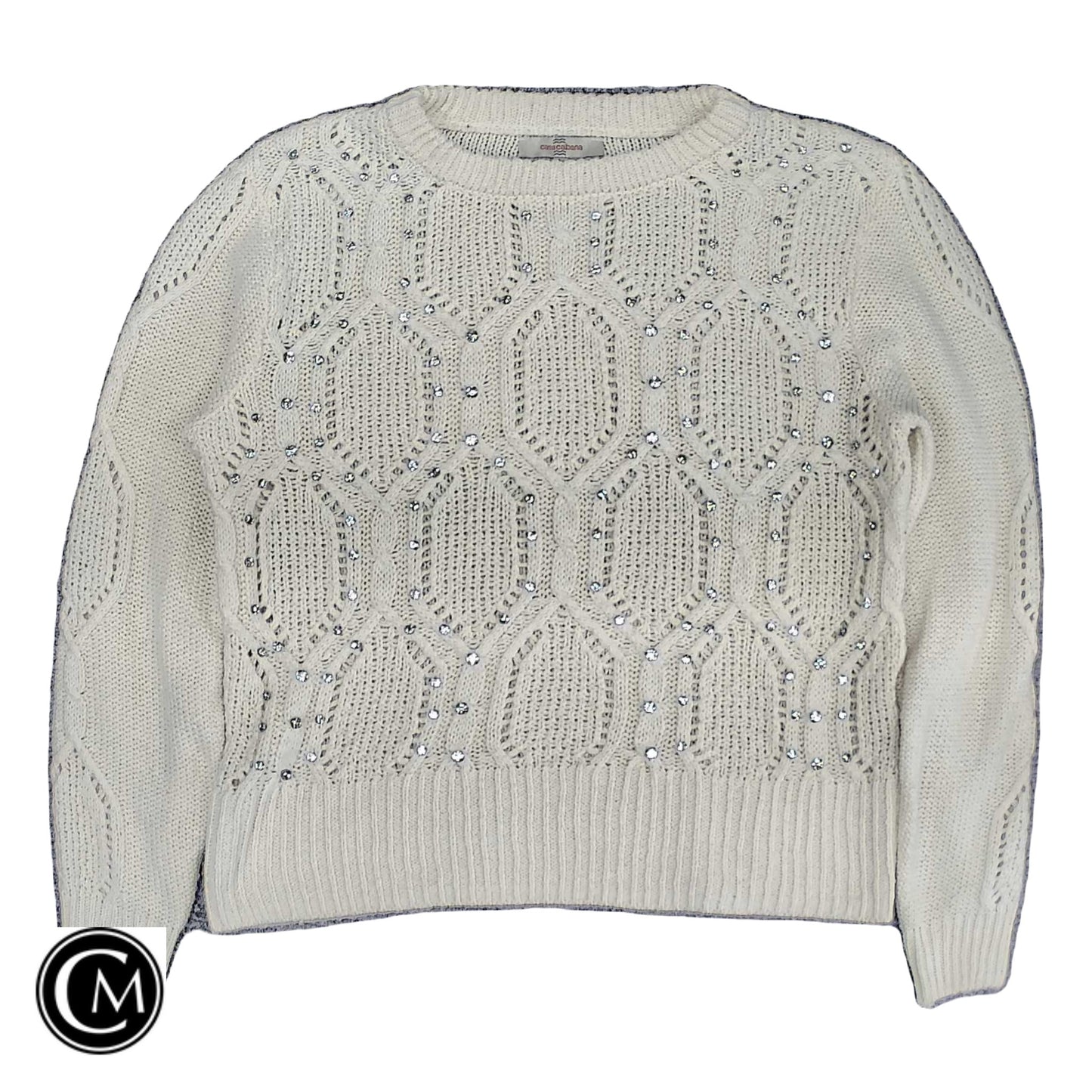 Sweater By Clothes Mentor In Cream, Size: L image 1