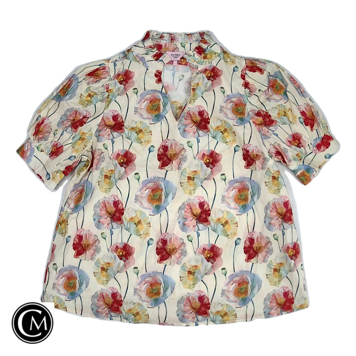 Top Ss By Entro In Floral Print, Size: L image 1