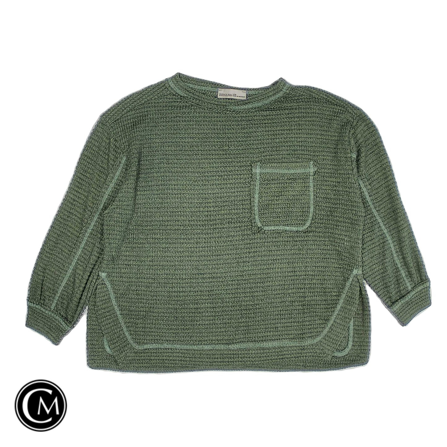Sweater By Zenana In Green, Size: S image 1