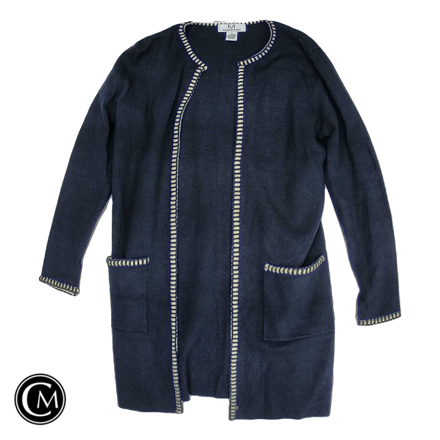 Sweater Cardigan By Magaschoni In Navy, Size: M image 1