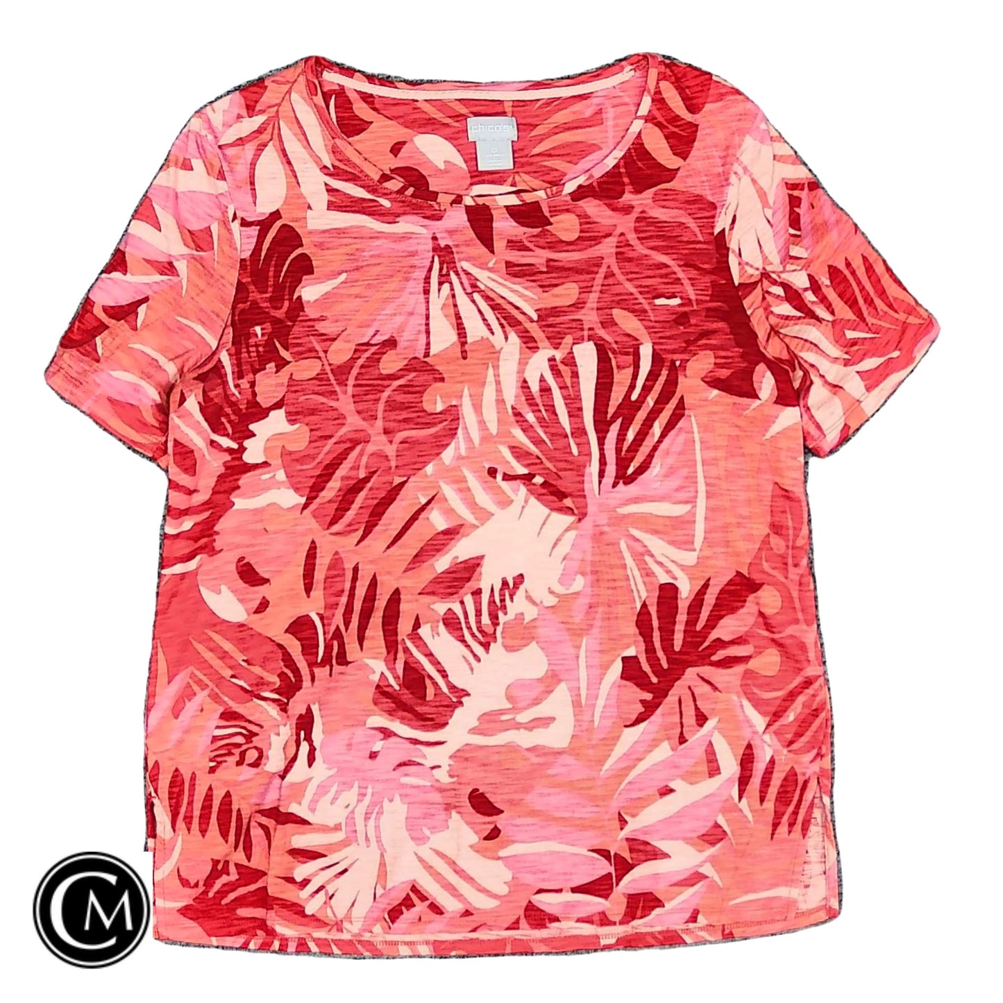 Top Ss Basic By Chicos In Orange & Pink, Size: S image 1